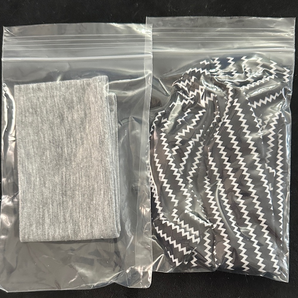 Set of 2 Gray and Black & White Headband